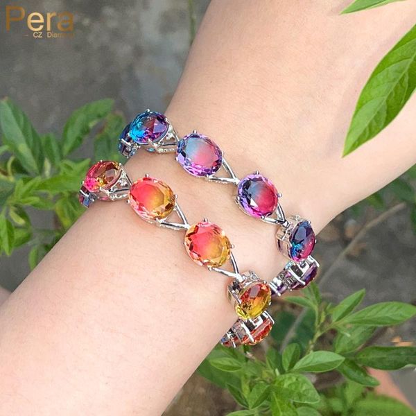 link, chain pera splendid rainbow cz crystal silver color oval shape link bracelets with extension for ladies party jewelry gift b212, Black
link, chain pera splendid rainbow cz crystal silver color oval shape link bracelets with extension for ladies party jewelry gift b212, Black