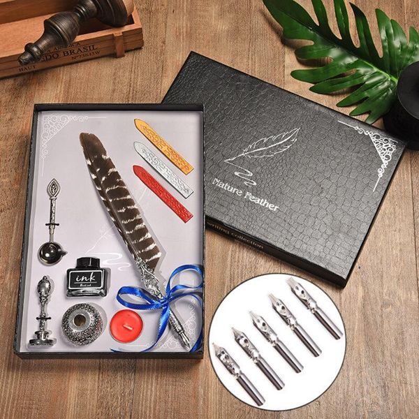 fountain pens 448f retro calligraphy pen set vintage feather with 3 wax seal stick/seal stamp birthday gift business
fountain pens 448f retro calligraphy pen set vintage feather with 3 wax seal stick/seal stamp birthday gift business