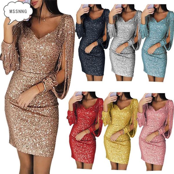 casual dresses mssnng 2021 spring and summer fashion temperament deep v-neck slim slimming dress sparkling tassel long sleeve party, Black;gray
casual dresses mssnng 2021 spring and summer fashion temperament deep v-neck slim slimming dress sparkling tassel long sleeve party, Black;gray