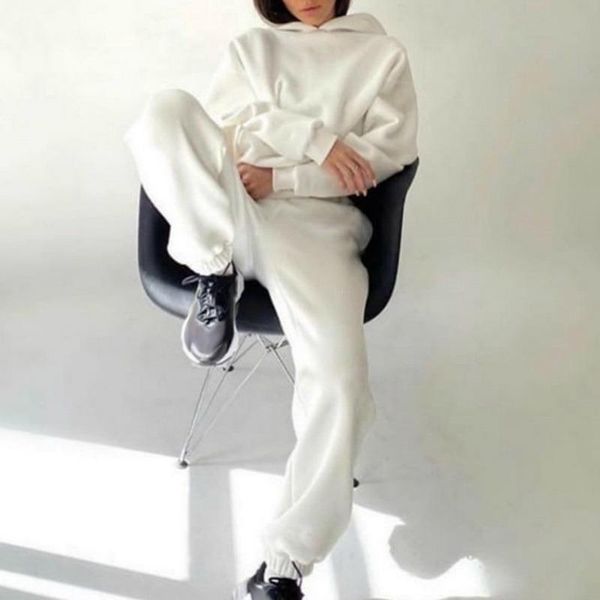 gym clothing casual fleece oversized hooded women's tracksuit long sleeve two piece sets female hoodie suit winter sport pants ladies s, White;black
gym clothing casual fleece oversized hooded women's tracksuit long sleeve two piece sets female hoodie suit winter sport pants ladies s, White;black