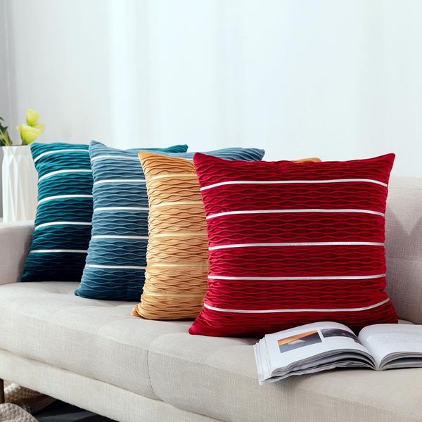pillow case 45*45cm solid stripe cover velvet cushion covers for sofa home decoration luxury bedding throw red blue white
pillow case 45*45cm solid stripe cover velvet cushion covers for sofa home decoration luxury bedding throw red blue white