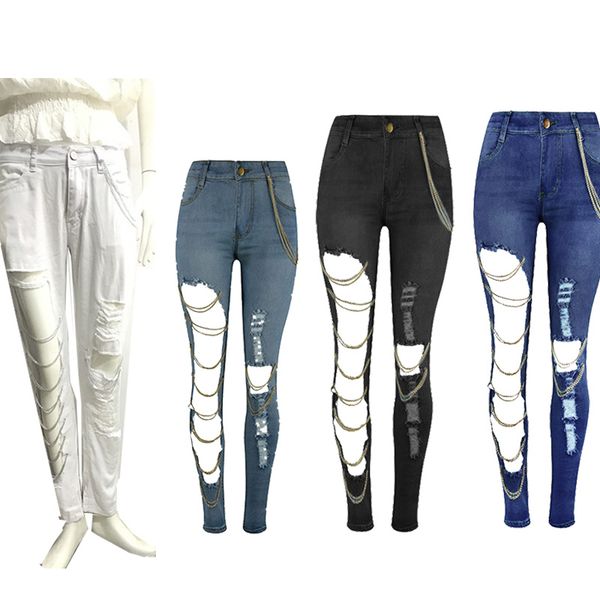 ladies jean women jeans high waist pencil vintage ripped pants woman casual trousers slim ornaments comfort metal decoration frayed by hand, Blue
ladies jean women jeans high waist pencil vintage ripped pants woman casual trousers slim ornaments comfort metal decoration frayed by hand, Blue