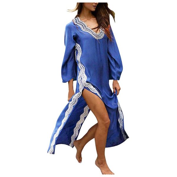 women long sleeve beach dress fashion autumn loose v neck print sundress casual bathing suit cover up dresses 2021, Black;gray
women long sleeve beach dress fashion autumn loose v neck print sundress casual bathing suit cover up dresses 2021, Black;gray