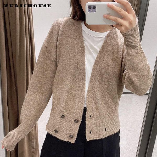 women's knits & tees zurichouse 2021 spring cardigan coat women long sleeve v-neck double-breasted slim short sweater knitted outerwear, White
women's knits & tees zurichouse 2021 spring cardigan coat women long sleeve v-neck double-breasted slim short sweater knitted outerwear, White