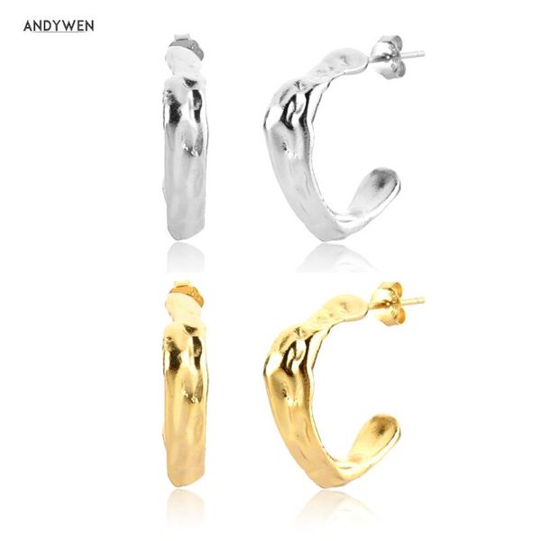 hoop & huggie andywen 925 sterling silver gold irregular geometric hoops earring women 2021 wedding rock punk jewelry gift clips loops, Golden;silver
hoop & huggie andywen 925 sterling silver gold irregular geometric hoops earring women 2021 wedding rock punk jewelry gift clips loops, Golden;silver