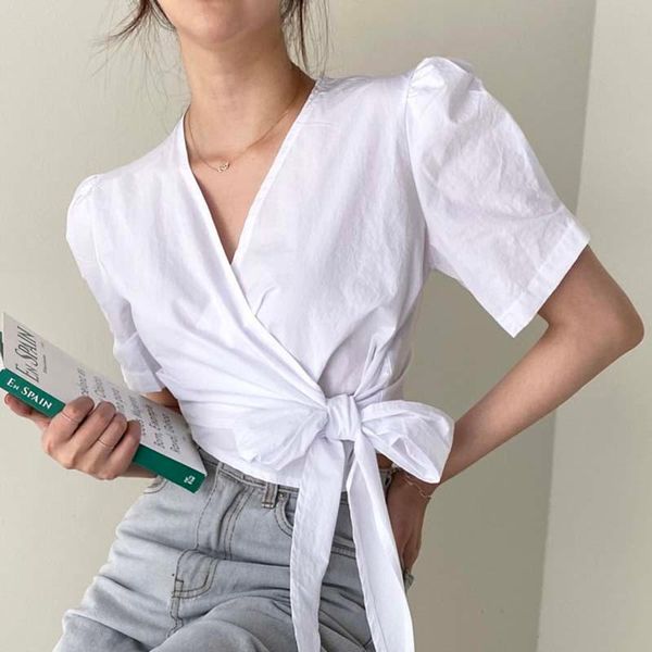 women's blouses & shirts 2021 summer fashion temperament blouse female v-neck bubble sleeve blusa tie bow shirt kk429, White
women's blouses & shirts 2021 summer fashion temperament blouse female v-neck bubble sleeve blusa tie bow shirt kk429, White