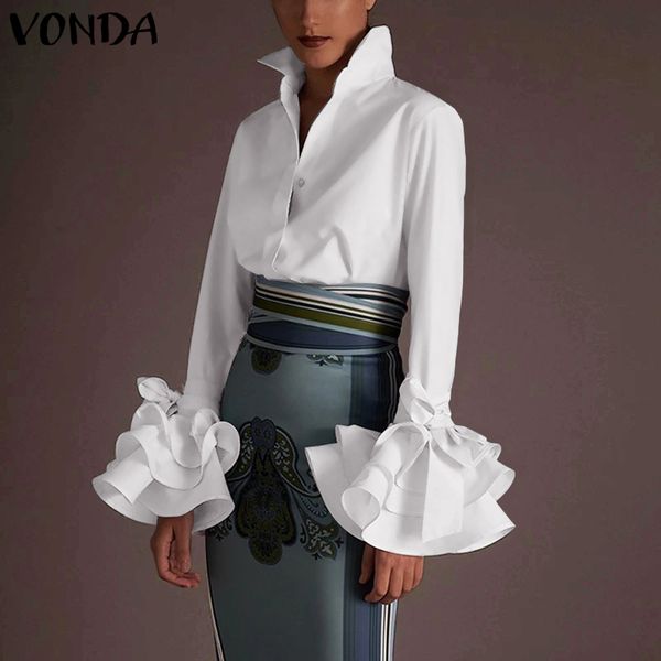 new women shirts vonda 2021 spring summer turn-down collar flare sleeve party office shirt casual plus size blusas 5xl, White
new women shirts vonda 2021 spring summer turn-down collar flare sleeve party office shirt casual plus size blusas 5xl, White