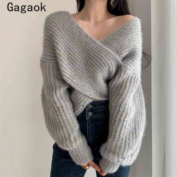 sweater women autumn winter thick criss-cross patchwork v-neck knitted sweaters loose warm outwear pullover 210531, White;black
sweater women autumn winter thick criss-cross patchwork v-neck knitted sweaters loose warm outwear pullover 210531, White;black