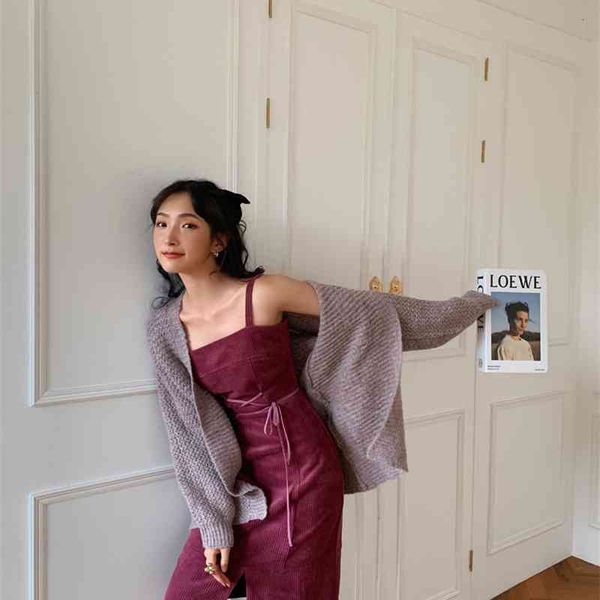 casual dresses red corduroy slip autumn bandage knee length spaghetti strap korean fashion clothing for womens nlc7, Black;gray
casual dresses red corduroy slip autumn bandage knee length spaghetti strap korean fashion clothing for womens nlc7, Black;gray
