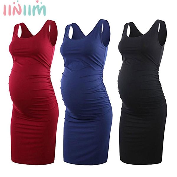 mama maternity vest dress slim fit clothes pregnancy sleeveless round collar side ruched casual solid dresses, White
mama maternity vest dress slim fit clothes pregnancy sleeveless round collar side ruched casual solid dresses, White