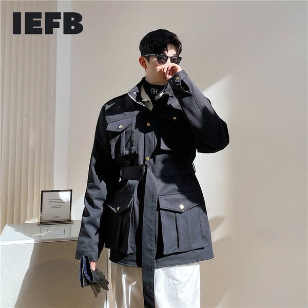 iefb single beasted workwear casaul fashion jackets for men spring bandage waist long sleeve pockets design coat 9y5465 210524, Black;brown
iefb single beasted workwear casaul fashion jackets for men spring bandage waist long sleeve pockets design coat 9y5465 210524, Black;brown
