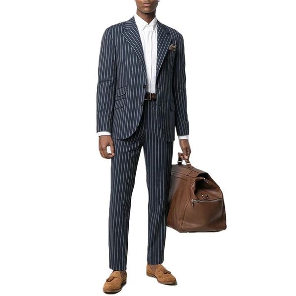 two pieces pinstripe men suits british style custom made handsome spring cotton button formal business coat+pant men's & blazers, White;black
two pieces pinstripe men suits british style custom made handsome spring cotton button formal business coat+pant men's & blazers, White;black