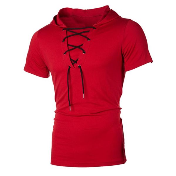 men's t-shirts men summer personality hooded tees lacing short sleeve t-shirt homme slim fit sportwear clothing soft cool comfort solid, White;black
men's t-shirts men summer personality hooded tees lacing short sleeve t-shirt homme slim fit sportwear clothing soft cool comfort solid, White;black