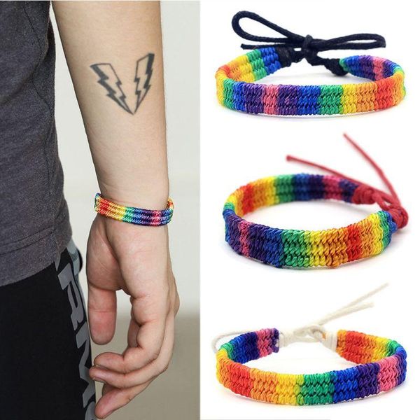 charm bracelets 10pc rainbow love pride bracelet handmade braided friendship string gay & lesbian adjustable size lover jewelry, Golden;silver
charm bracelets 10pc rainbow love pride bracelet handmade braided friendship string gay & lesbian adjustable size lover jewelry, Golden;silver