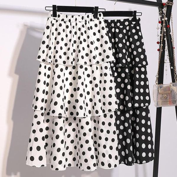 skirts 2021 3 layered women skirt black white korean style polka dot print long summer pleated a-line layers cake
skirts 2021 3 layered women skirt black white korean style polka dot print long summer pleated a-line layers cake
