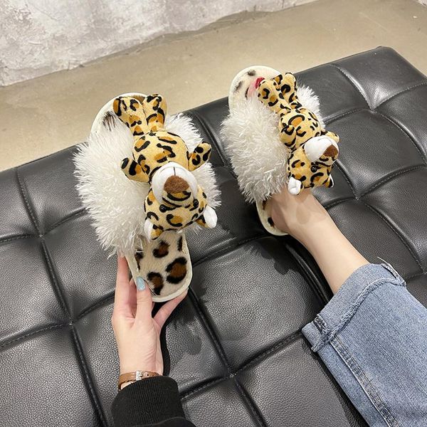 slippers cartoon tiger plush autumn and winter fashion all-match outer wear flat-bottomed cotton animals, Black
slippers cartoon tiger plush autumn and winter fashion all-match outer wear flat-bottomed cotton animals, Black