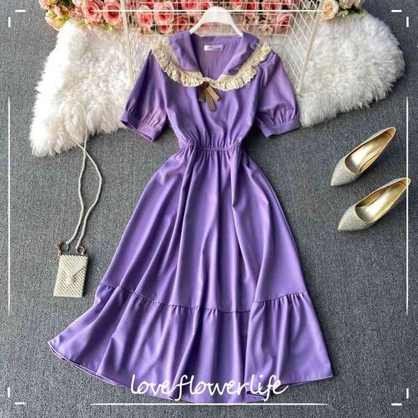 loveflowerlife spring summer vintage solid peter pan collar dress a line lantern sleeve pullover women party dresses 210521, Black;gray
loveflowerlife spring summer vintage solid peter pan collar dress a line lantern sleeve pullover women party dresses 210521, Black;gray