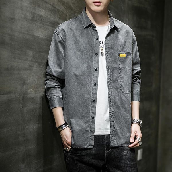 men's casual shirts denim shirt loose shopping spring autumn solid fashion 2021 longsleeve for men single breasted, White;black
men's casual shirts denim shirt loose shopping spring autumn solid fashion 2021 longsleeve for men single breasted, White;black