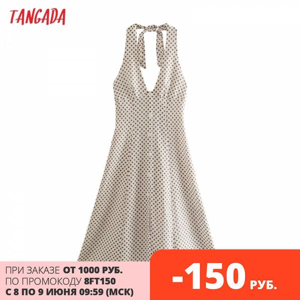 tangada fashion women dots print halter dress sleeveless backless buttons female casual dress 5z241 210609, Black;gray
tangada fashion women dots print halter dress sleeveless backless buttons female casual dress 5z241 210609, Black;gray