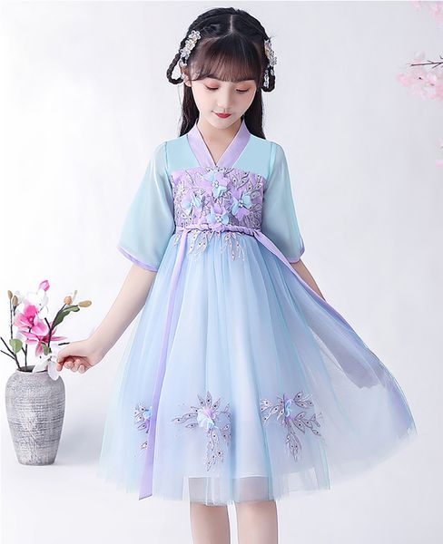 Ancient Chinese Costume Child Kid Fairy Dress Cosplay Hanfu Folk Dance Performance Clothing Chinese Traditional Dress for Girls, Dress b
Ancient Chinese Costume Child Kid Fairy Dress Cosplay Hanfu Folk Dance Performance Clothing Chinese Traditional Dress for Girls, Dress b