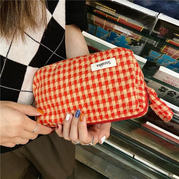 cosmetic bags & cases solid color plaid bag korean fashion leopard wrist make up canvas women storage makeup organizer 2021
cosmetic bags & cases solid color plaid bag korean fashion leopard wrist make up canvas women storage makeup organizer 2021