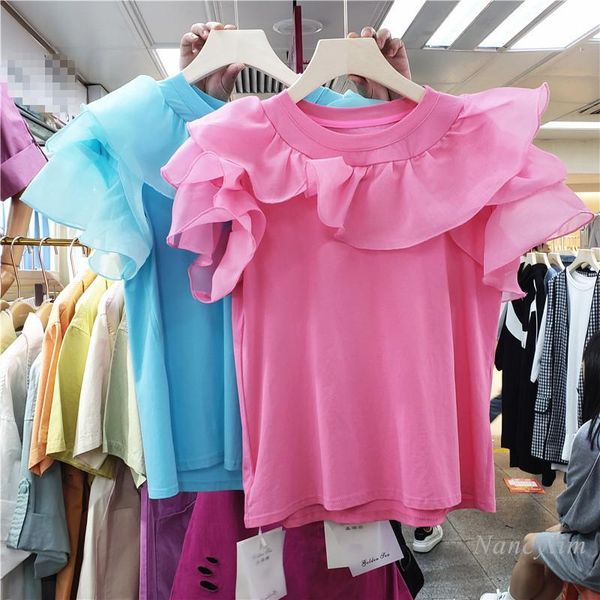 summer t shirts woman 2021 korean style fashion elegant ruffle stitching casual all-match short-sleeved t-shirt students women's, White
summer t shirts woman 2021 korean style fashion elegant ruffle stitching casual all-match short-sleeved t-shirt students women's, White