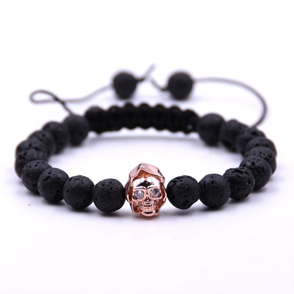 70% off volcanic stone tiger eye bracelet copper bead rose gold skull micro zircon natural, Black
70% off volcanic stone tiger eye bracelet copper bead rose gold skull micro zircon natural, Black