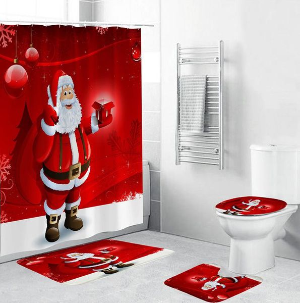 bath accessory set christmas decorations red santa claus shower curtain or non-slip mat bathroom toilet seat cover rug 3pcs xmas products
bath accessory set christmas decorations red santa claus shower curtain or non-slip mat bathroom toilet seat cover rug 3pcs xmas products