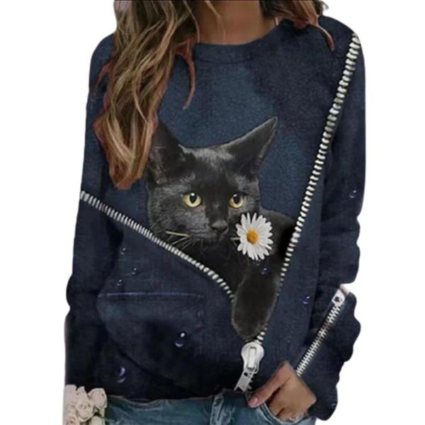 women's t-shirt cute cartoon cat 3d printing casual o neck t shirt 2021 spring autumn wild funny hole street hipster lady tee, White
women's t-shirt cute cartoon cat 3d printing casual o neck t shirt 2021 spring autumn wild funny hole street hipster lady tee, White