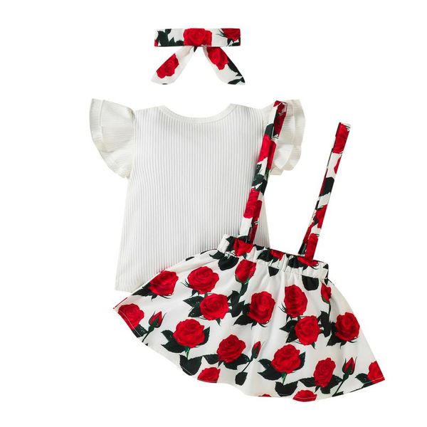 clothing sets fashion girls summer clothes 3pcs solid flare sleeve pullover t shirts flower suspender skirt headband, White
clothing sets fashion girls summer clothes 3pcs solid flare sleeve pullover t shirts flower suspender skirt headband, White