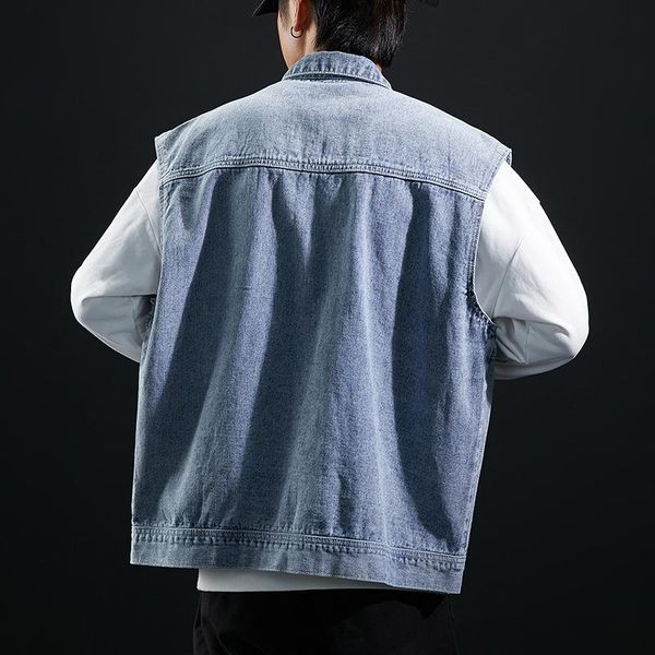 men's vests men casual denim cargo sleeveless jacket spring autumn slim single breasted cowboy vest pockets outdoor leisure waistcoat s, Black;white
men's vests men casual denim cargo sleeveless jacket spring autumn slim single breasted cowboy vest pockets outdoor leisure waistcoat s, Black;white