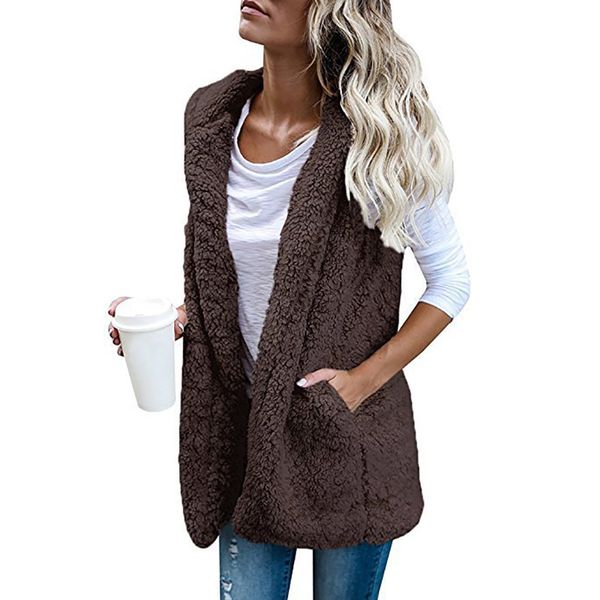 hooded vest for women autumn winter thick fashion cashmere pocket jacket, Black;white
hooded vest for women autumn winter thick fashion cashmere pocket jacket, Black;white