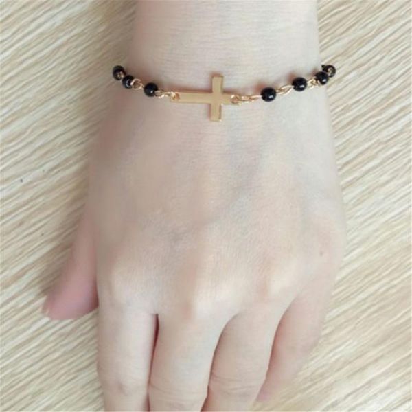 link, chain 2021 fashion cross bracelet beads stone for girls wedding party birthday christmas gift, Black
link, chain 2021 fashion cross bracelet beads stone for girls wedding party birthday christmas gift, Black