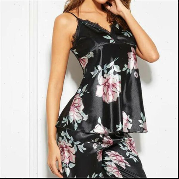 faux silk satin pajamas set womens sleepwears vintage flower print sleeveless long pants 2 piece autumn winter homewear, Black;red
faux silk satin pajamas set womens sleepwears vintage flower print sleeveless long pants 2 piece autumn winter homewear, Black;red