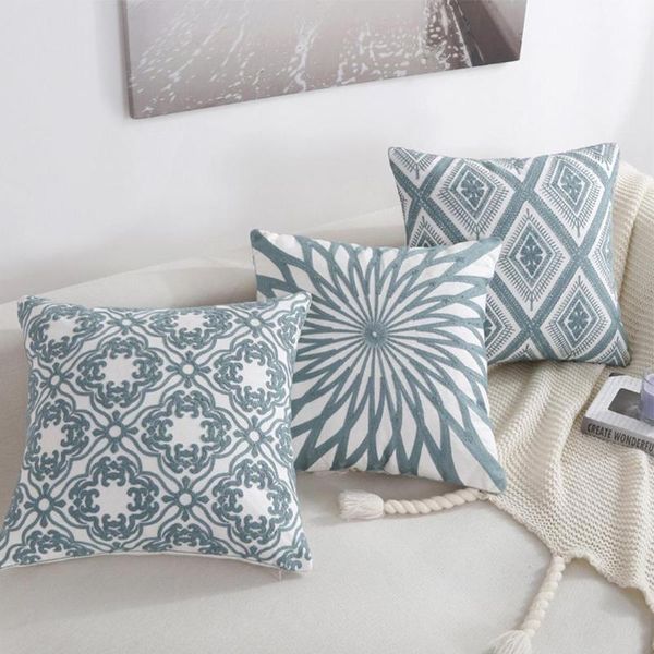 cushion/decorative pillow fashion simple blue throw for office sofa chair car use