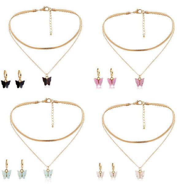 chains jewelry simple ins pendant clavicle chain female super fairy acrylic butterfly necklace set, Silver
chains jewelry simple ins pendant clavicle chain female super fairy acrylic butterfly necklace set, Silver