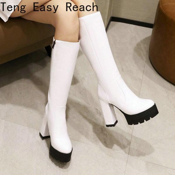 boots 2021 women knee high platform square heel ladies patent pu leather side zipper round toe women's big size, Black
boots 2021 women knee high platform square heel ladies patent pu leather side zipper round toe women's big size, Black
