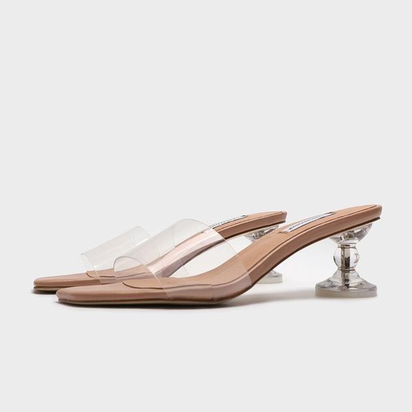 slippers 2021 summer fashion transparent crystal casual sandals square toe peep delicate chunky heel high-heeled shoes, Black
slippers 2021 summer fashion transparent crystal casual sandals square toe peep delicate chunky heel high-heeled shoes, Black