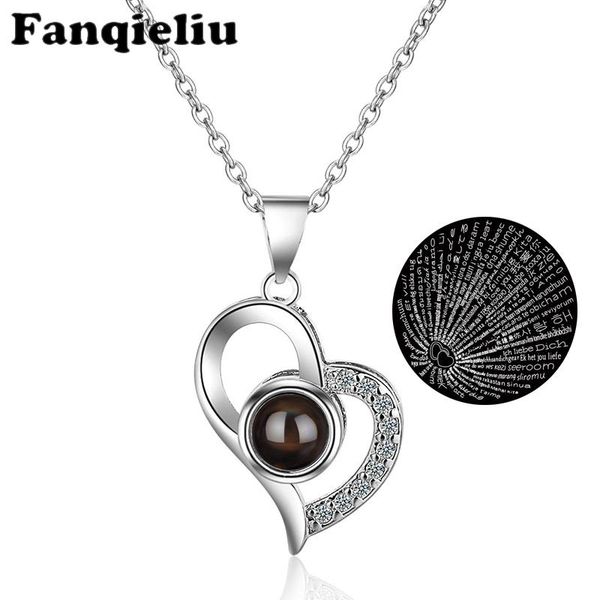 pendant necklaces fanqieliu lovly heart rhinestone jewelry micro carving projection one hundred languages i love you necklace for women fql2, Silver
pendant necklaces fanqieliu lovly heart rhinestone jewelry micro carving projection one hundred languages i love you necklace for women fql2, Silver