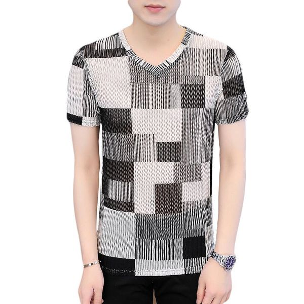 men's t-shirts mesh breathable fashion trend slim v-neck short sleeved tees summer 2021 quality soft smooth elastic t shirt men m-xxxl, White;black
men's t-shirts mesh breathable fashion trend slim v-neck short sleeved tees summer 2021 quality soft smooth elastic t shirt men m-xxxl, White;black
