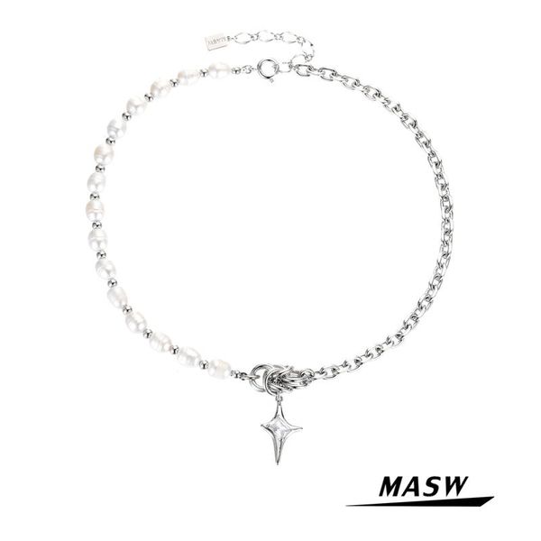 pendant necklaces masw original design natural freshwater pearl necklace 2021 trend star zircon women jewelry party gift, Silver
pendant necklaces masw original design natural freshwater pearl necklace 2021 trend star zircon women jewelry party gift, Silver