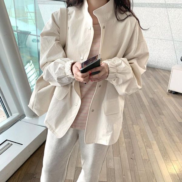 women's jackets 2021 fall loose casual single-breasted short coat stand-up collar tooling long sleeve jacket jaqueta feminina, Black;brown
women's jackets 2021 fall loose casual single-breasted short coat stand-up collar tooling long sleeve jacket jaqueta feminina, Black;brown