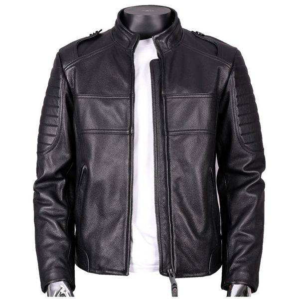 men's leather & faux 2022 winter cow man's jacket fashion biker mans genuine coat windbreaker european and american style, Black
men's leather & faux 2022 winter cow man's jacket fashion biker mans genuine coat windbreaker european and american style, Black