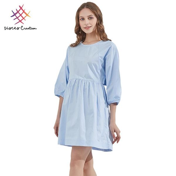 summer fashion elegant blue loose casual mini dress party birthday holiday cute three-quarter sleeve shirt dresses, Black;gray
summer fashion elegant blue loose casual mini dress party birthday holiday cute three-quarter sleeve shirt dresses, Black;gray