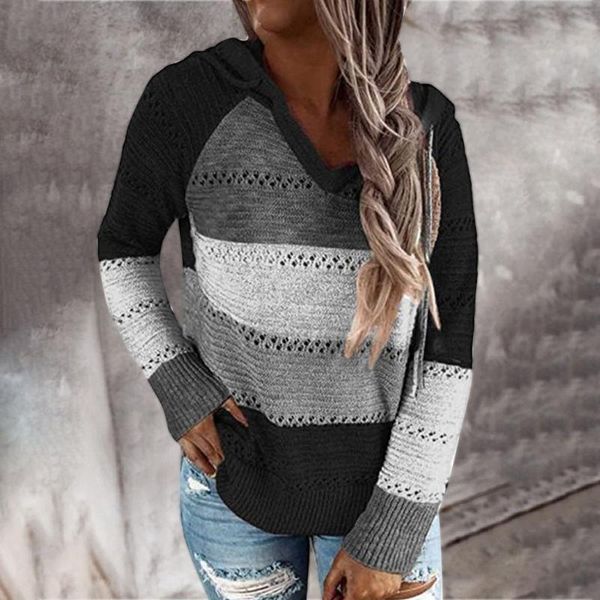 women's sweaters women autumn winter pullovers ladies sweater casual patchwork v-neck long sleeves hooded blouse, White;black
women's sweaters women autumn winter pullovers ladies sweater casual patchwork v-neck long sleeves hooded blouse, White;black