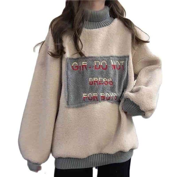 women's sweaters camisola estampada moda coreana mulheres, roupas soltas de inverno, quente, gola alta, pulôver feminino sem finição, r, White;black
women's sweaters camisola estampada moda coreana mulheres, roupas soltas de inverno, quente, gola alta, pulôver feminino sem finição, r, White;black