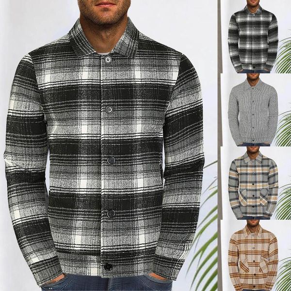 men's jackets winter casual jacket plaid print lapel shirt with pockets free, Black;brown
men's jackets winter casual jacket plaid print lapel shirt with pockets free, Black;brown