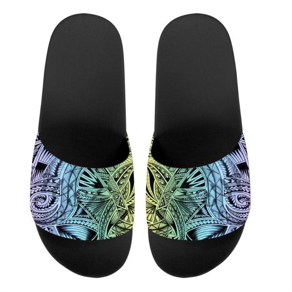 women summer slippers slide sandals polynesian tribe pattern printing indoor home lady couple shoes, Black
women summer slippers slide sandals polynesian tribe pattern printing indoor home lady couple shoes, Black