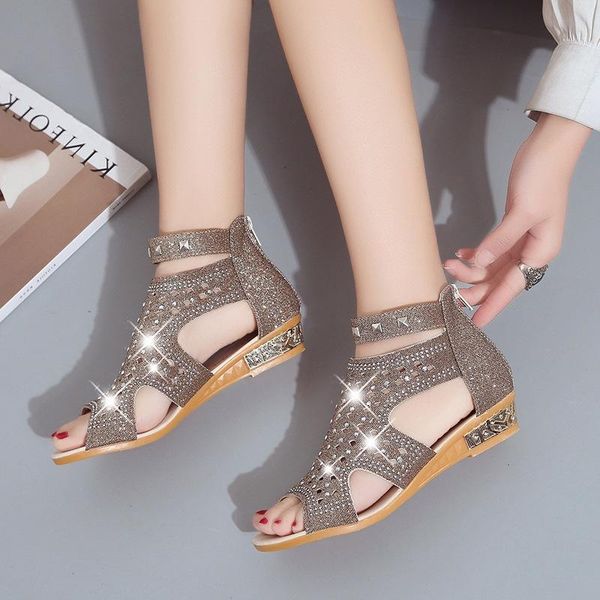 sandals women ladies wedges crystal fish mouth hollow roma summer shoes fashion casual non-slip bordered bling footwear2, Black
sandals women ladies wedges crystal fish mouth hollow roma summer shoes fashion casual non-slip bordered bling footwear2, Black