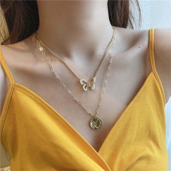 chains fashion design double layers clavicle pearl butterfly necklace for women ladies elegant metal link chain jewelry, Silver
chains fashion design double layers clavicle pearl butterfly necklace for women ladies elegant metal link chain jewelry, Silver
